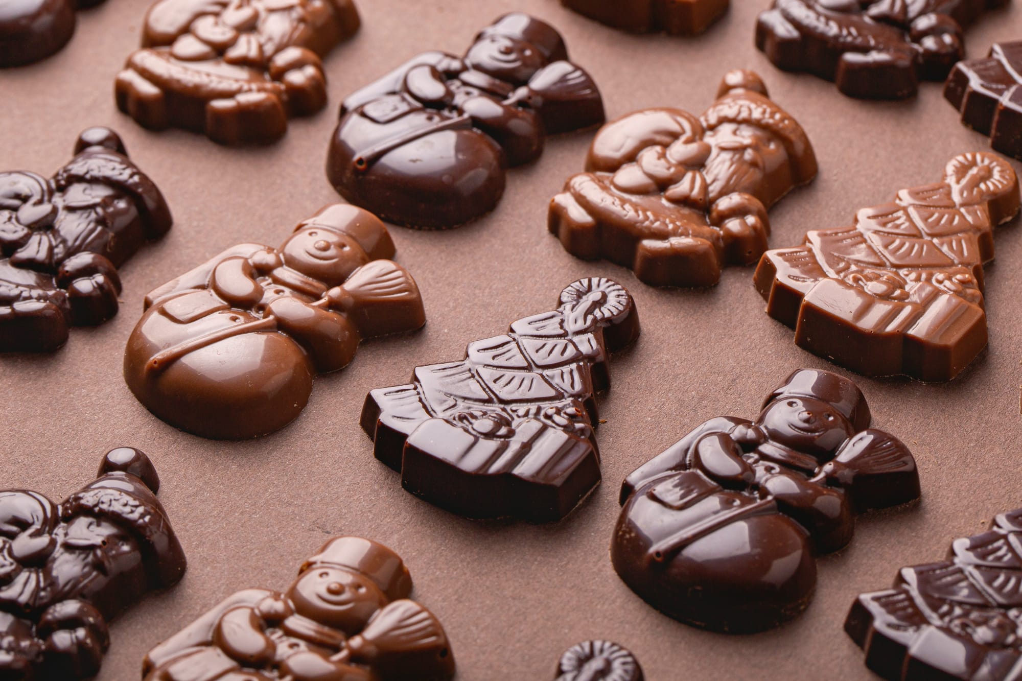 Image shows a selection of Christmas chocolates