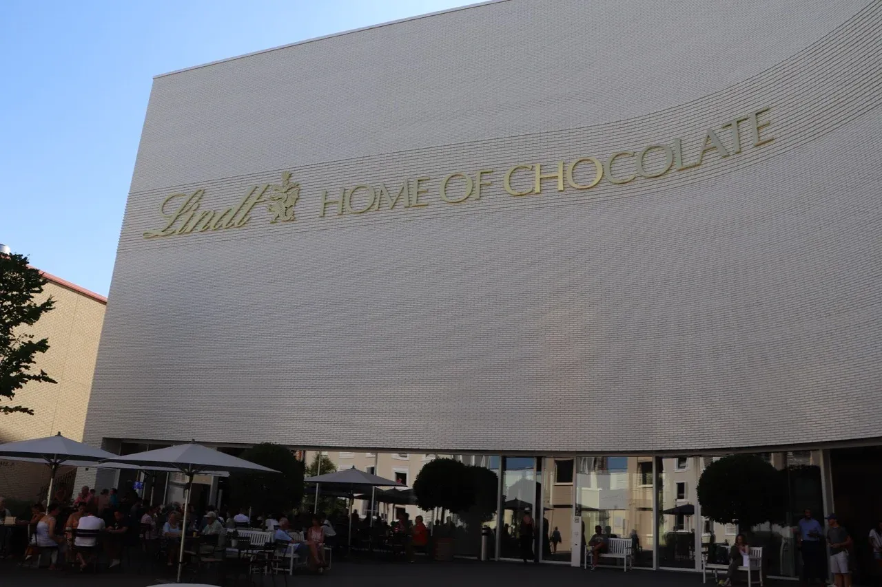 Image shows Lindt's Home of Chocolate centre in Zurich.