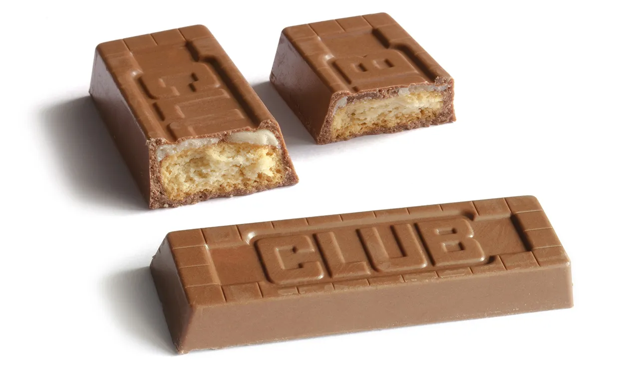 Image shows Club chocolate bars.
