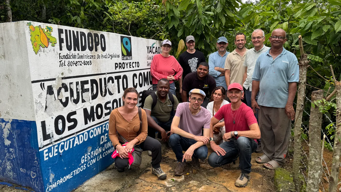 Image shows The team from PRONATEC and YACAO visiting the Fundopo cooperative in the Dominican Republi: Image: PRONATEC